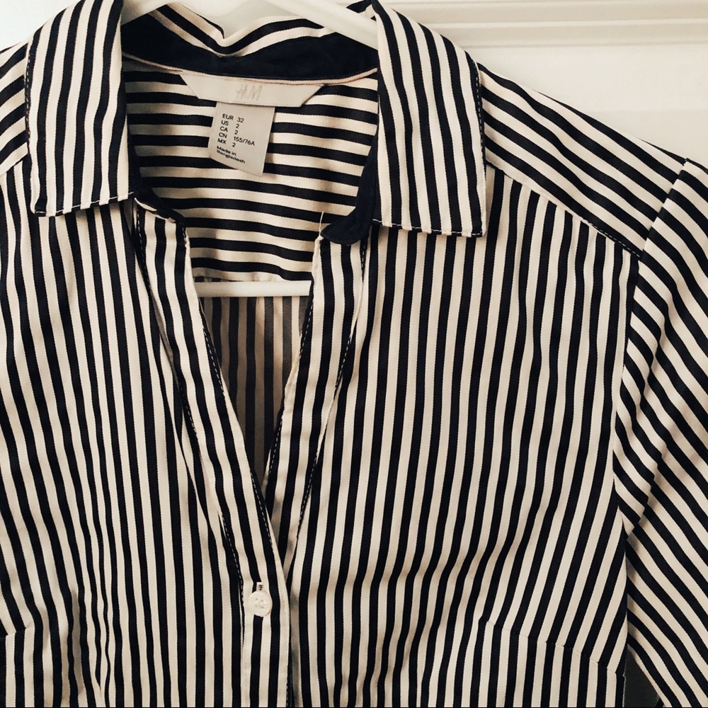 Small Navy and White Stripped Blouse from H&M